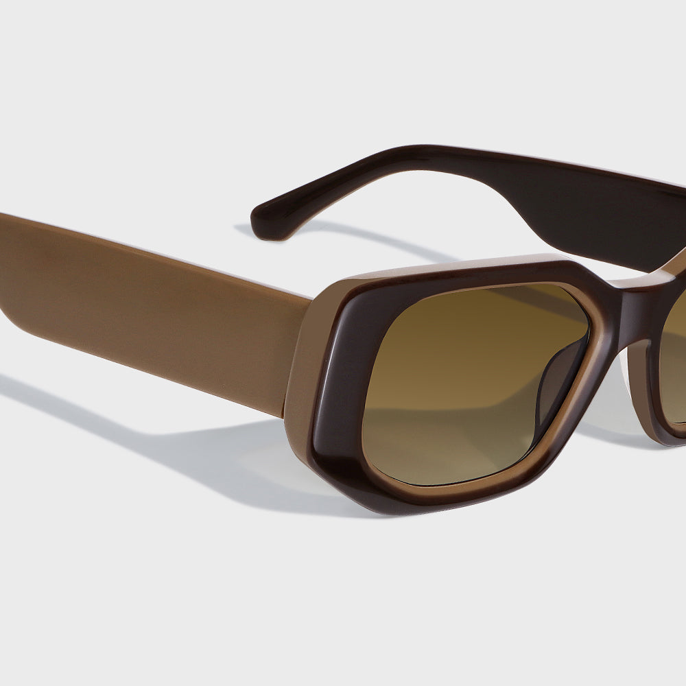 Unisex Rectangle Acetate Sunglasses with UV400 Protection