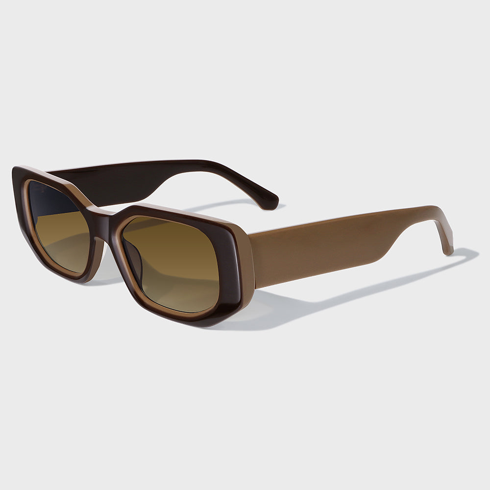 Unisex Rectangle Acetate Sunglasses with UV400 Protection